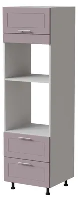 Productafbeelding van Ovenombouwkast BARI, 60x207 cm, geverfd. Uitvoering naar keuze. BA-D14/RU/2 - 284, RAL 4009 pastelviolet, mat, wit