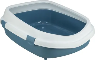 Produktbild von TRIXIE Katzentoilette Primo XXL - blau/weiß - 56 × 25 × 71 cm