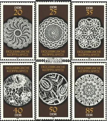 Produktbild von Briefmarken DDR 1988 Mi 3215-3220 (kompl.Ausgabe) postfrisch Erzgebirgische Klöppelspitze