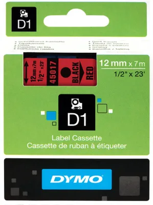 Immagine prodotto di DYMO D1 Schriftband 45017 12mmx7.0m schwarz->rot