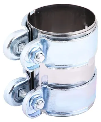 Imagen del producto de Abrazadera de banda de escape de acero inoxidable con tornillos - Fabricación precisa