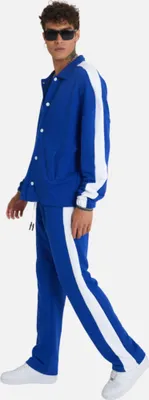 Produktbild von Jogginganzug Set Stripe mit Streifen Jacke Hose L Dunkelblau