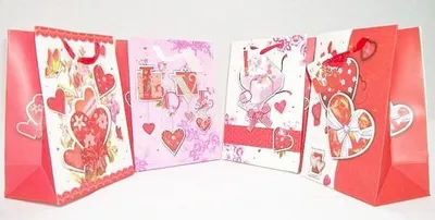 Zdjęcie produktu dla torba papierowa 18 x 23 cm serca 12 szt. 9053