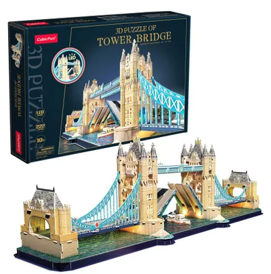 Produktbild von CubicFun Cubic Fun 3d Puzzel Tower Bridge LED, 222 Stück(e), Gebäude, 10 Jahr(e)