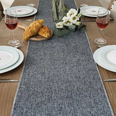 Produktbild von Ibenzoa® Tischläufer aus Leinen 30 x 180 cm – rustikaler Tafelläufer für 2–6 Personen, schützt vor heißen Pfannen, Kratzern und Verschütten, in mehreren Farben
