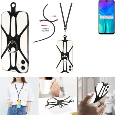 Produktbild von K-S-Trade 3in1 Handykette Handyband Handykordel Halsband Smartphone-Ring Handy-Ring kompatibel mit Huawei Honor 20 Fingerhalterung Handyring