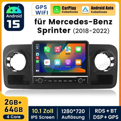 Immagine prodotto di 2+64G 10,1" Android 15 Autoradio Carplay per Mercedes Benz Sprinter W907 2018-2023 GPS Navi WIFI BT DAB+ SWC RDS DSP USB
