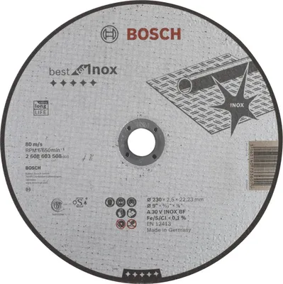 Produktbild von BOSCH BEST-Trennscheibe Flachnabe Spezial Edelstahl 230X2.5 MM - 2608603508