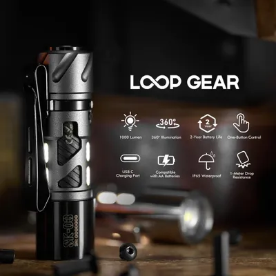 Produktbild von Loop Gear SK03 Darth Vader EDC Taschenlampe mit Seiten LED