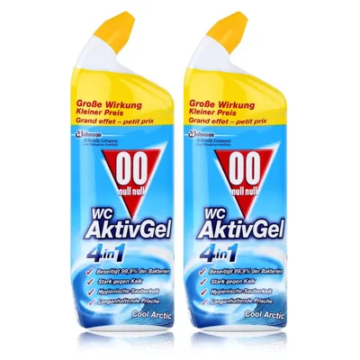 Produktbild von 00 null null WC Aktiv Gel 4in1 Cool Arctic 750 ml - Stark gegen Kalk (2er Pack)