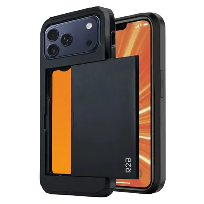 Productafbeelding van R2B iPhone 17 Pro Max Hoesje met Pasjeshouder – 3 Pasjes – Incl. Screenprotector