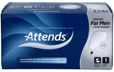 Immagine prodotto di Attends for Men Scudo sagomato appositamente per gli uomini, per una debolezza vescicale molto lieve, 25 assorbenti