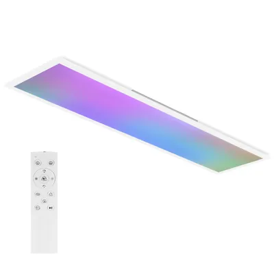 Produktbild von ZMH LED Deckenleuchten Panel 120x30 Dimmbar Deckenleuchte Flach RGB lampe Farbwechsel Büro mit Fernbedienung 36W Deckenlampe Küchenlampe Weiß
