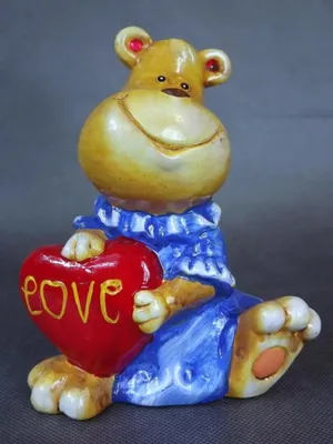 Obrázek produktu pro Keramický hroch se srdcem - figurka, 16 x 13 cm