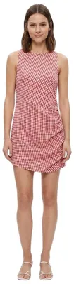 Produktbild von Zara Damenkleid figurbetontes Mini-Kleid rot kariert S