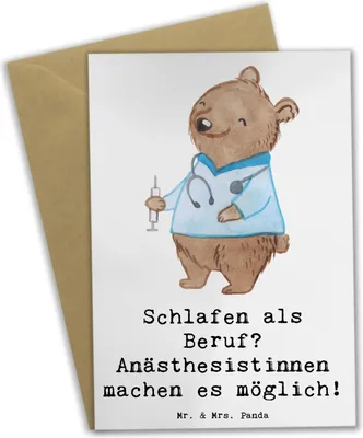Produktbild von Mr. & Mrs. Panda babykarte Anästhesistin Freude - Weiß - Geschenk, Berufsliebe, Anästhesistinnen, Klappkarte, Gesundheitswesen, hochzeitskarten, weihnachtskarten, Beruf