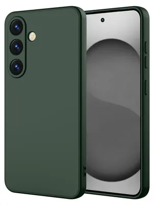Immagine prodotto di Custodia per Samsung Galaxy S25+ Morbido silicone liquido, custodia in gomma antiurto Verde notte