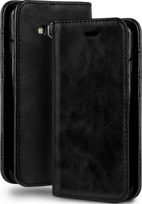 Produktbild von moex® Klapphülle kompatibel mit Samsung Galaxy J5 (2015) - Hülle mit Kartenfach, Onyx Schwarz