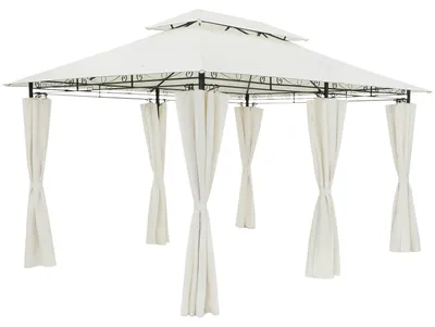 Produktbild von CASARIA® Pavillon Topas 3x4m Metall Wasserabweisend UV-Schutz 50+ mit Seitenteile Stabil Gartenpavillon Luxus Modern Creme