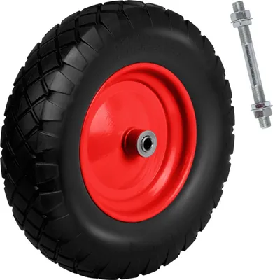 Produktbild von Pannenfreies Schubkarrenrad 4.00-8 Schwarz-Rot Humberg
