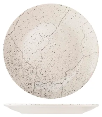 Produktbild von H&H Stone Set, 6 runde Teller, Porzellan, 30 cm