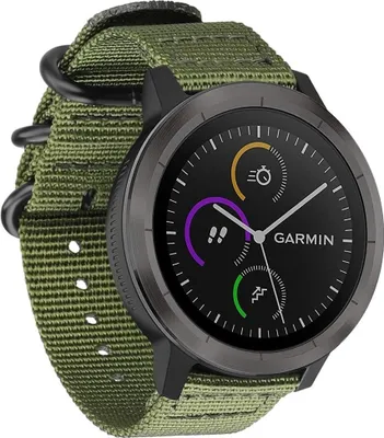 Produktbild von Strap-it Garmin Vivoactive 4 Nylon Schnallenarmband - 45mm - Grün