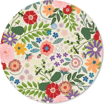 Produktbild von MuchoWow® Mauspad Mousepad Blätter - Blumen - Design 20x20 cm - Mousepads - Maus Mat - Pad - Mausunterlage - Schreibtischmatte
