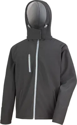 Image de Result Core R230M | Mens Core Lite Hooded Soft Shell Jacket - Couleur : Black/Grey - Taille : M