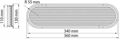 Immagine prodotto di VETUS Griglia di ventilazione in alluminio ASV020A - 300 x 117 mm