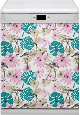 Produktbild von Abwaschbar 60x80 cm Geschirrspüle Magnetmatte Küche Dekorative  - Lackierte Flamingos