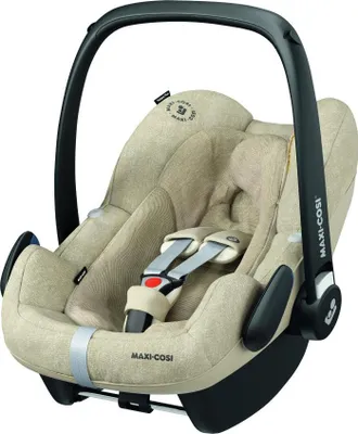 Produktbild von Maxi-Cosi Pebble Plus i-Size Babyschale, Gruppe 0+ Autositz für Babys, inkl. Sitzverkleinerer, 0-12 Monate (0-13 kg / 45-75cm), Nomad Sand, Braun
