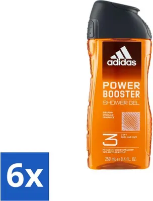 Image de Gel douche Adidas Power Booster 250 ml - Pack avantage - 6 pièces
