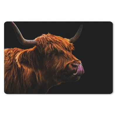 Produktbild von MuchoWow® Mauspad Mousepad Schottischer Highlander - Zunge - Nase 27x18 cm - Mousepads - Maus Mat - Pad - Mausunterlage - Büroartikel - Desk Matten