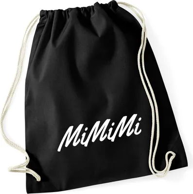 Produktbild von Huuraa Turnbeutel Mimimi Schriftzug 12 Liter Black Baumwolle Rucksack Geschenkidee