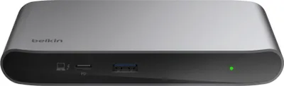 Produktbild von Belkin INC013VFSGY, Thunderbolt 4, USB 4 Type-A, Thunderbolt 4, USB 3.2 Gen 2 (3.1 Gen 2) Type-A, 40000 Mbit/s, 60 Hz, Schwarz, Grau, 150 W