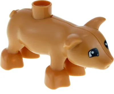 Produktbild von 1x Lego Duplo Tier Schwein Ferkel nougat hell braun orange klein pig03pb01