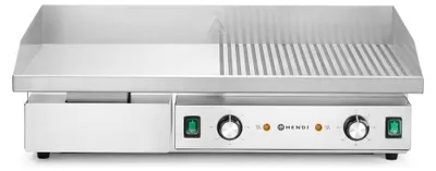 Zdjęcie produktu dla Grill, półgładki, półżebrowany, HENDI, linia budżetowa, 400 V/4400 W, 720 x 460 x (wys.) 241 mm