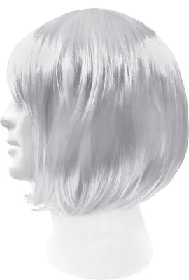Produktbild von Oblique Unique Perücke Bob Kurzhaar Frisur weiß für Damen Mädchen für Fasching Karneval Halloween Motto Party