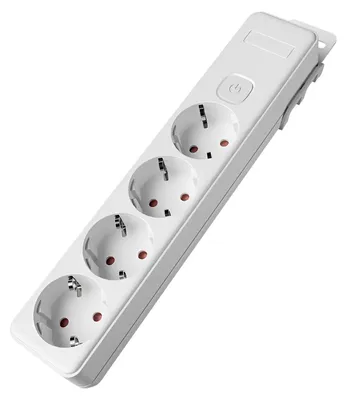 Productafbeelding van Braytron meerwegstekker, 4-voudig, zonder kabel, met verlichte aan/uit-schakelaar, 3680W, kinderbeveiliging, stekkerdoos voor individuele installatie met clipsysteem