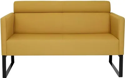 Obrázok produktu pre Žltá pohovka do obývačky dizajnérska 2 miestna pohovka čalúnenie kožené pohovky
