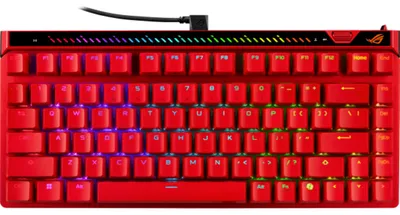 Produktbild von ASUS ROG Falchion Ace 75 HE Lava-Rot– Kabelgebundene Gaming-Tastatur, 75% Tastatur-Layout, Hot-Swap-fähig, Rapid Trigger, 8000 Hz Abtastrate -- Anwendungsbereich: Gaming -- Anschlussart: kabelgebunden