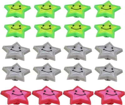 Produktbild von 20 bunte Speichenaufhänger für Fahrräder, reflektierende Stern-Reflektoren, Fahrrad-Sicherheitszubehör, Nachtdekorationen