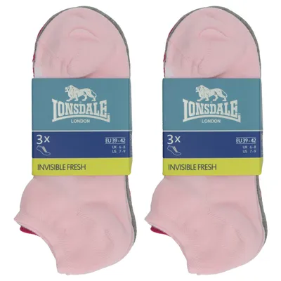 Immagine prodotto di Lonsdale 6 paia di calze in piquet di cotone fuxia, grigio, rosa39-42