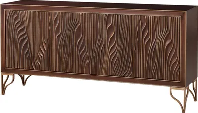 Zdjęcie produktu dla FURNLUX Kredens Stylowy Orzech i Złoto 170cm / Kolor główny: Brązowy / Wymiary: 170 x 82 x 40 cm