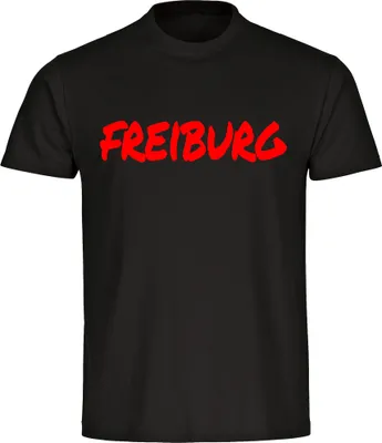 Produktbild von multifanshop Herren T-Shirt - Freiburg - Textmarker, schwarz, Größe 5XL