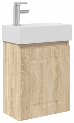 Produktbild von vidaXL Badezimmer Waschtischunterschrank mit Wasserhahn Sonoma-Eiche