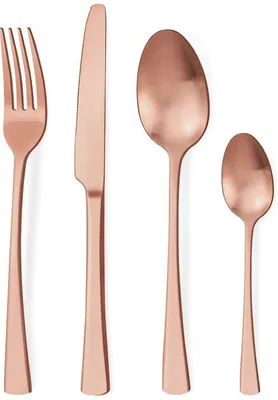 Obrázek produktu pro Sada příborů pro 6 osob – 24 kusů – nerezová ocel – matná růžová barva – vhodná do myčky