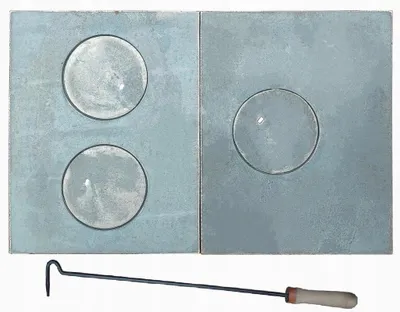 Image de Plaque de cuisson avec anneaux de cuisson Plaque de four 2 pièces 72X46CM Neuf Moderne