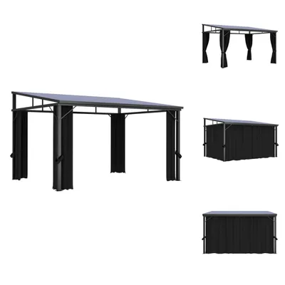 Produktbild von vidaXL Pavillon mit Vorhängen 405x294x244 cm Anthrazit -  Pavillons & Partyzelte