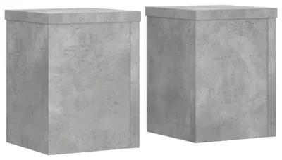 Image de vidaXL Support pour plantes 2 pcs. Gris béton 15x15x20 cm Bois composite